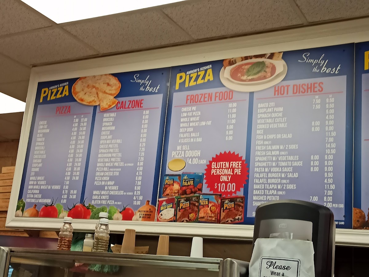 Amnon's Kosher Pizza Menu - Image 1